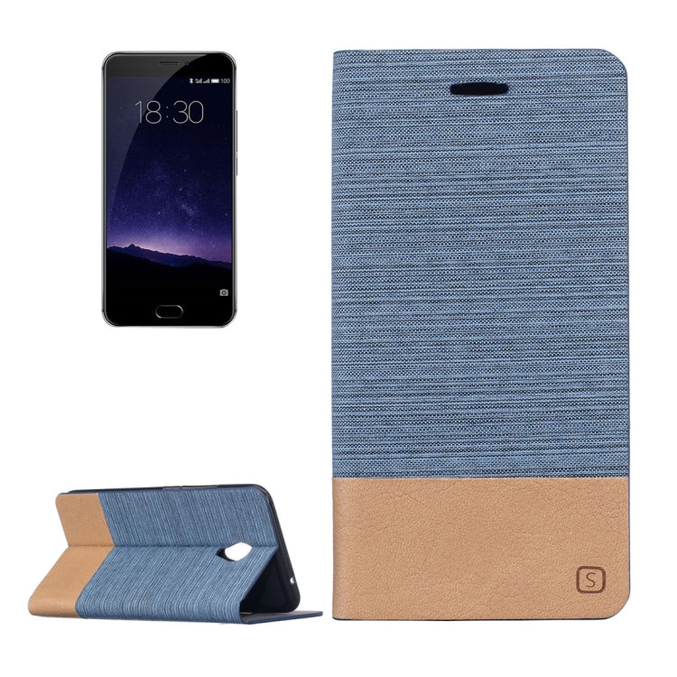 For Meizu MX6 Canvas Pattern PU + TPU Horizontal Flip Leather Case with Holder & Card Slots