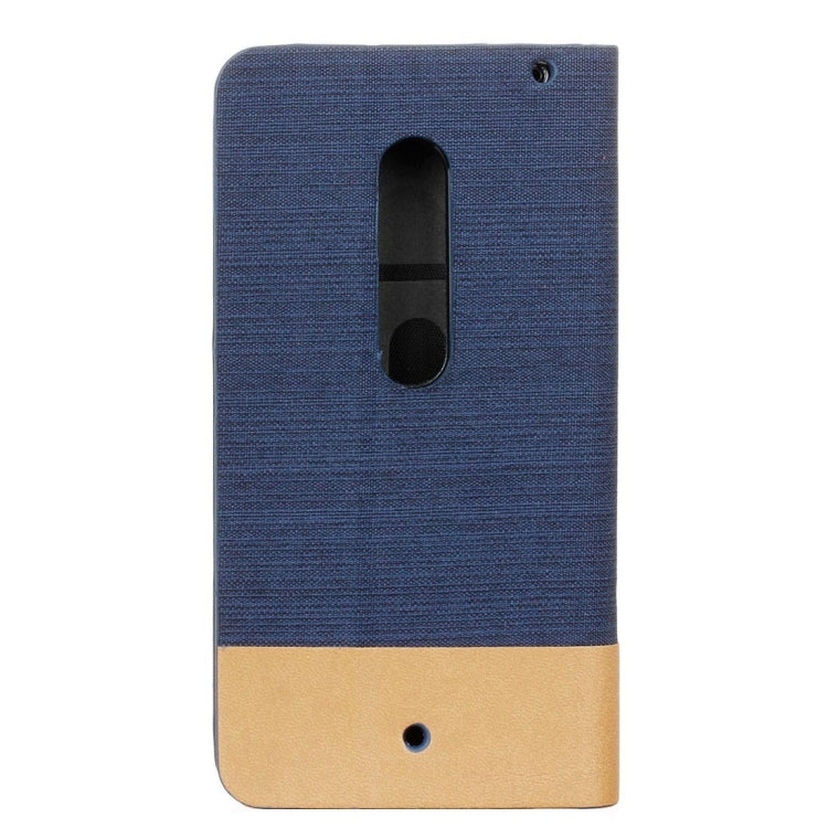 For Motorola Moto X Play Canvas Pattern PU + TPU Horizontal Flip Leather Case with Holder & Card Slots