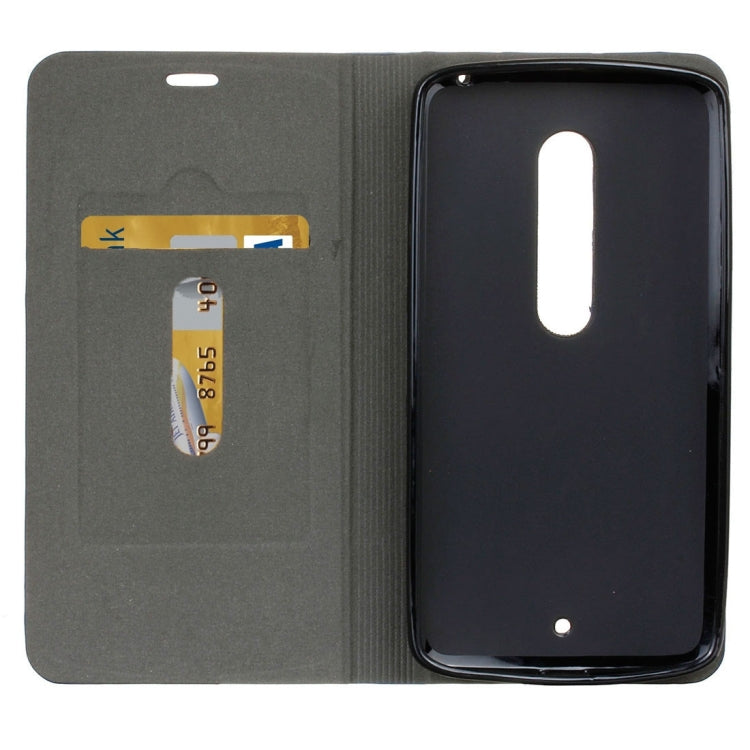 For Motorola Moto X Play Canvas Pattern PU + TPU Horizontal Flip Leather Case with Holder & Card Slots