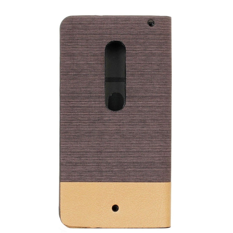 For Motorola Moto X Play Canvas Pattern PU + TPU Horizontal Flip Leather Case with Holder & Card Slots