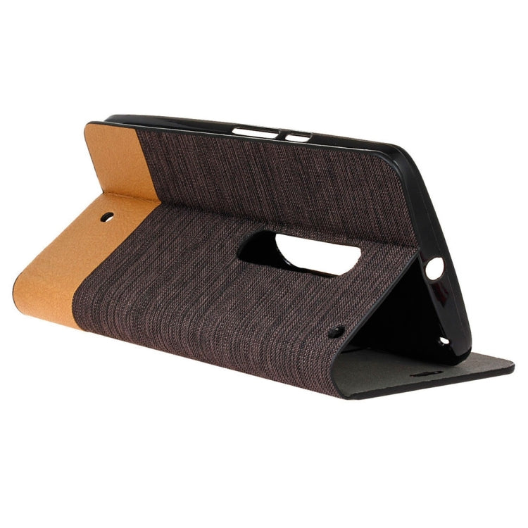 For Motorola Moto X Play Canvas Pattern PU + TPU Horizontal Flip Leather Case with Holder & Card Slots
