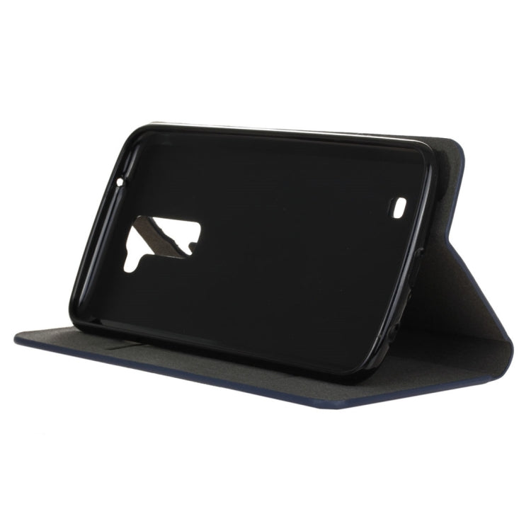 LG K10 Canvas Pattern PU + TPU Horizontal Flip Leather Case with Holder & Card Slots