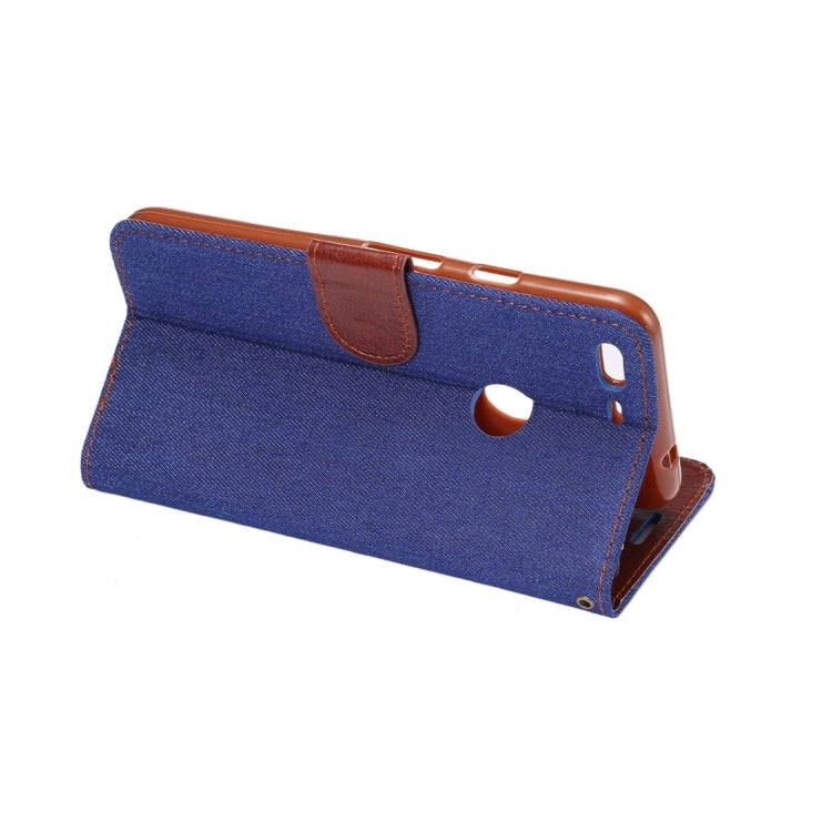 For Google Pixel XL Denim Texture Horizontal Flip Leather Case with Holder & Card Slots(Dark Blue)