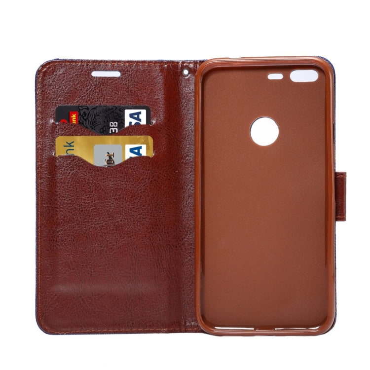 For Google Pixel Denim Texture Horizontal Flip Leather Case with Holder & Card Slots(Dark Blue)