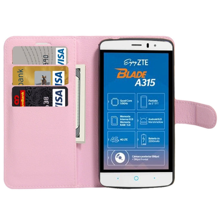 For ZTE Blade A315 Mini Litchi Texture Horizontal Flip PU Leather Case with Holder & Card Slots & Wallet