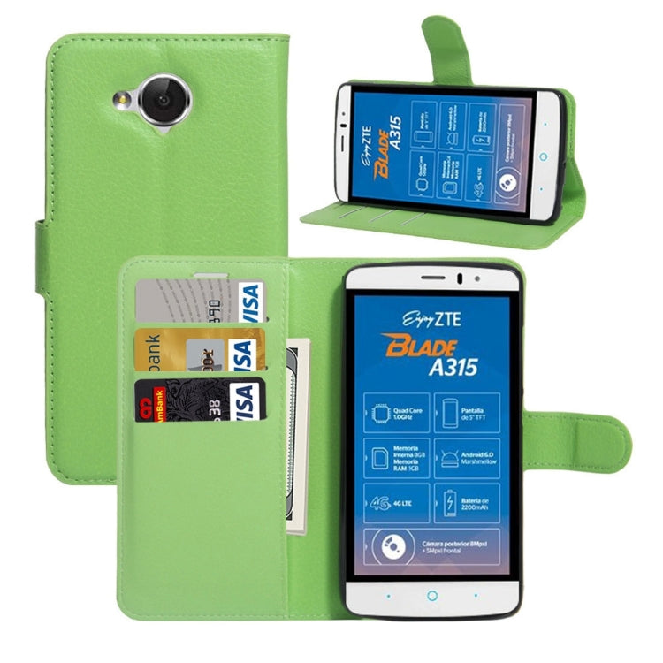 For ZTE Blade A315 Mini Litchi Texture Horizontal Flip PU Leather Case with Holder & Card Slots & Wallet