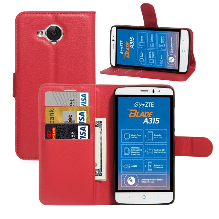 For ZTE Blade A315 Mini Litchi Texture Horizontal Flip PU Leather Case with Holder & Card Slots & Wallet