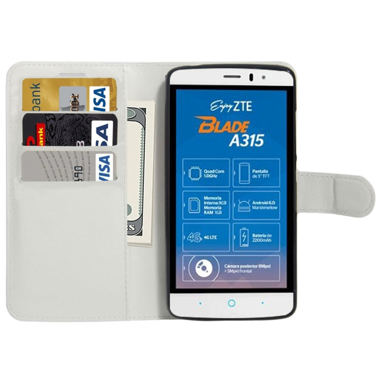 For ZTE Blade A315 Mini Litchi Texture Horizontal Flip PU Leather Case with Holder & Card Slots & Wallet