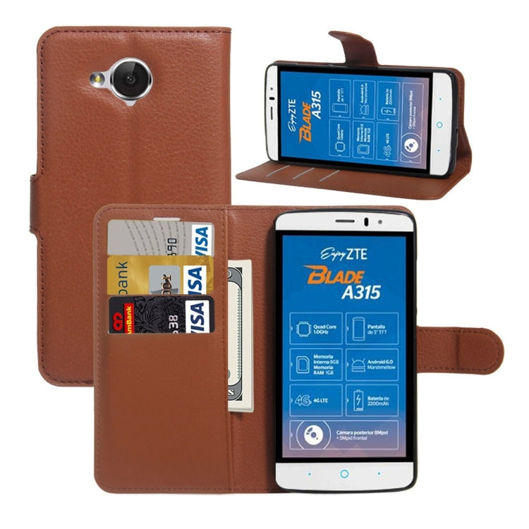 For ZTE Blade A315 Mini Litchi Texture Horizontal Flip PU Leather Case with Holder & Card Slots & Wallet