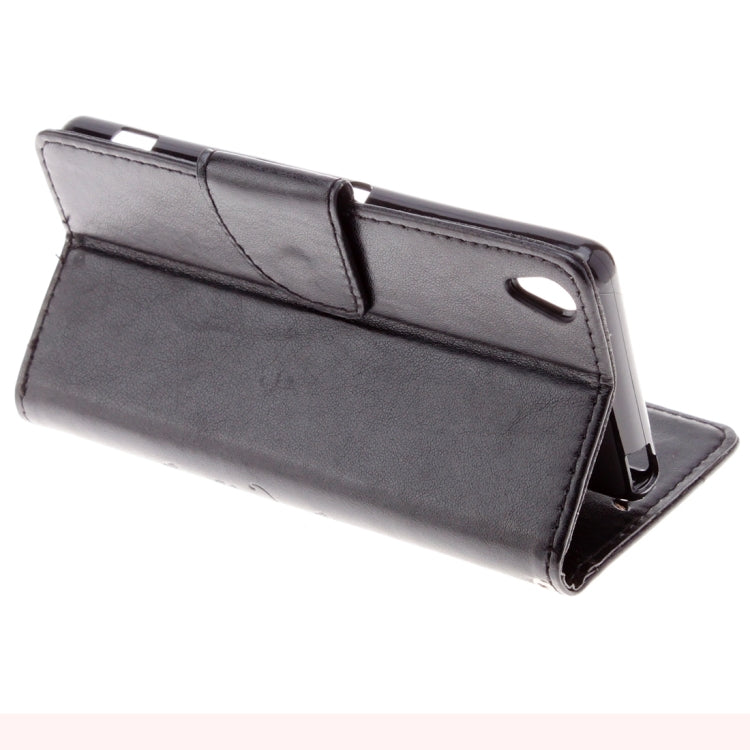 For Sony Xperia XA Butterflies Embossing Horizontal Flip Leather Case with Holder & Card Slots & Wallet & Lanyard