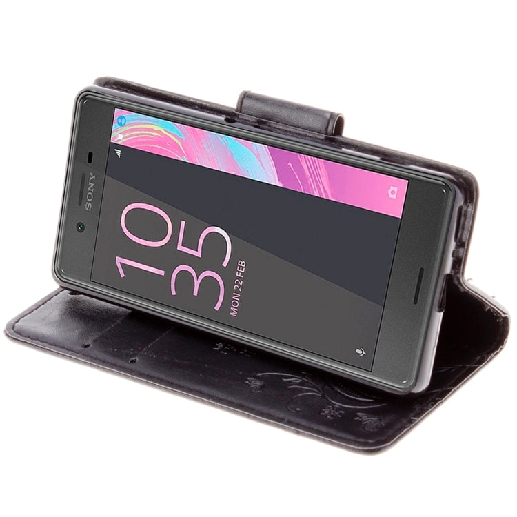 For Sony Xperia XA Butterflies Embossing Horizontal Flip Leather Case with Holder & Card Slots & Wallet & Lanyard