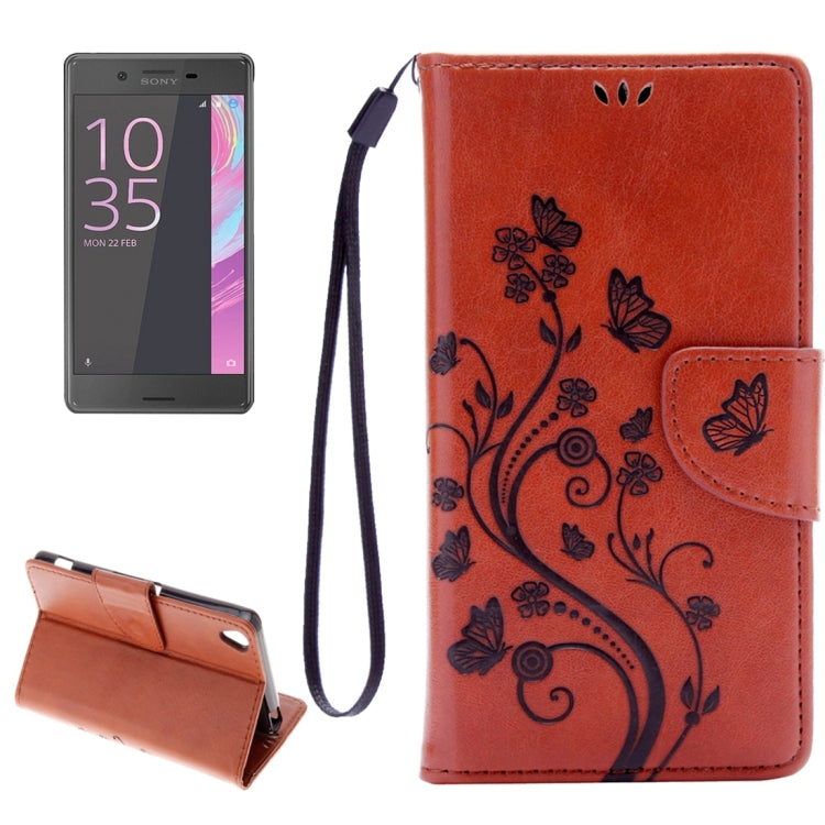 For Sony Xperia XA Butterflies Embossing Horizontal Flip Leather Case with Holder & Card Slots & Wallet & Lanyard