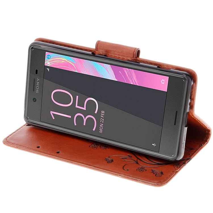 For Sony Xperia XA Butterflies Embossing Horizontal Flip Leather Case with Holder & Card Slots & Wallet & Lanyard