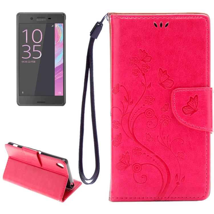For Sony Xperia X Performance Butterflies Embossing Horizontal Flip Leather Case with Holder & Card Slots & Wallet & Lanyard