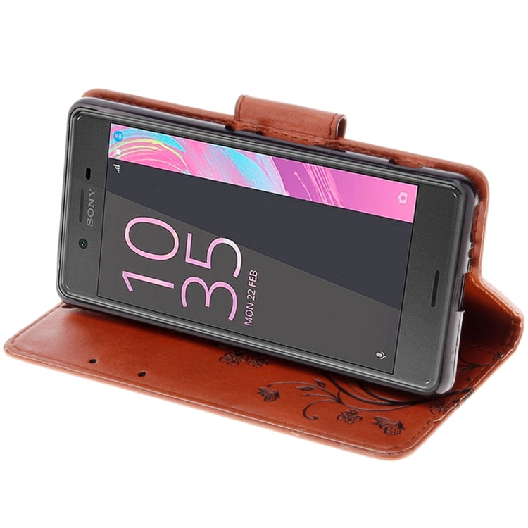 For Sony Xperia X Performance Butterflies Embossing Horizontal Flip Leather Case with Holder & Card Slots & Wallet & Lanyard