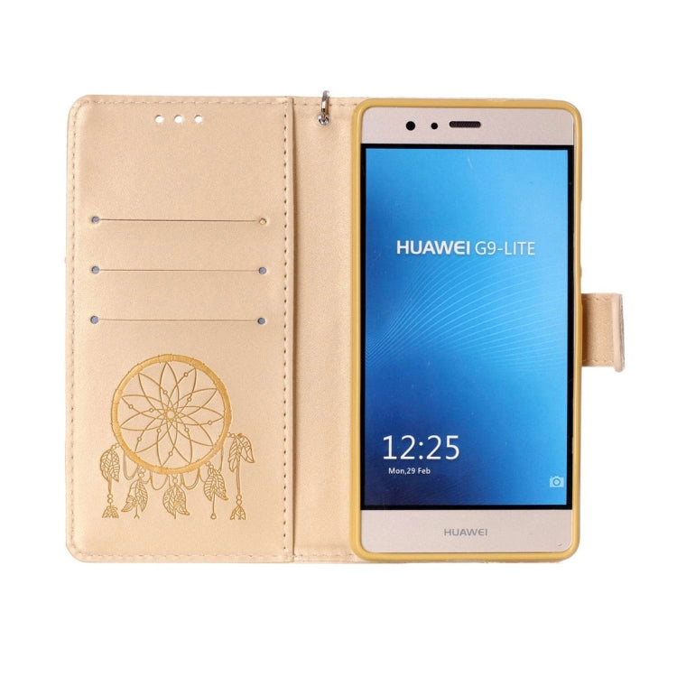 For Huawei P9 Lite Crazy Horse Texture Dream Catcher Printing Horizontal Flip Leather Case with Holder & Card Slots & Wallet & Lanyard