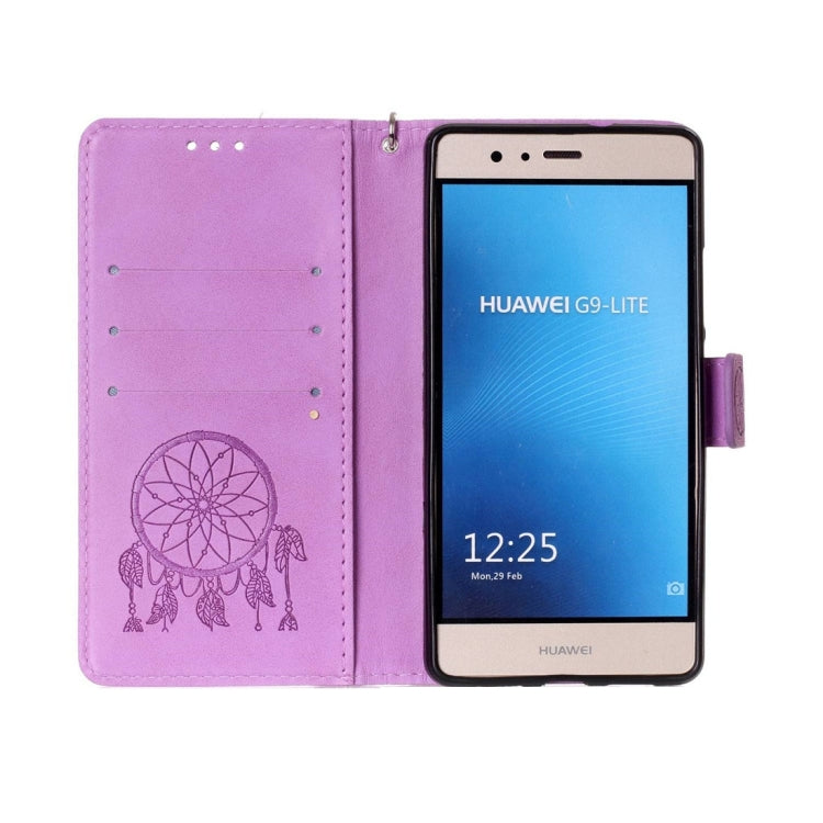 For Huawei P9 Lite Crazy Horse Texture Dream Catcher Printing Horizontal Flip Leather Case with Holder & Card Slots & Wallet & Lanyard