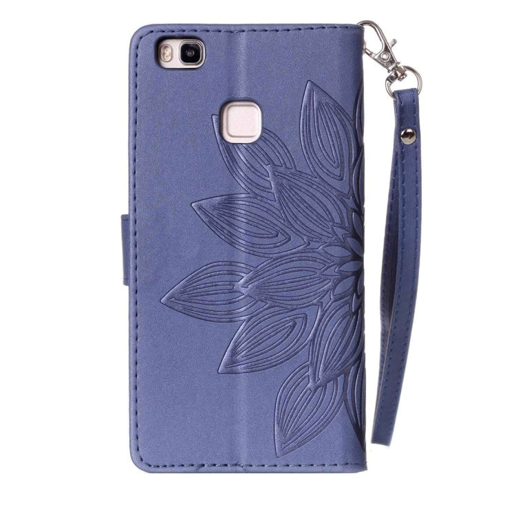 For Huawei P9 Lite Crazy Horse Texture Half Flower Printing Horizontal Flip Leather Case with Holder & Card Slots & Wallet & Lanyard