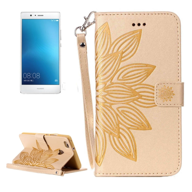 For Huawei P9 Lite Crazy Horse Texture Half Flower Printing Horizontal Flip Leather Case with Holder & Card Slots & Wallet & Lanyard