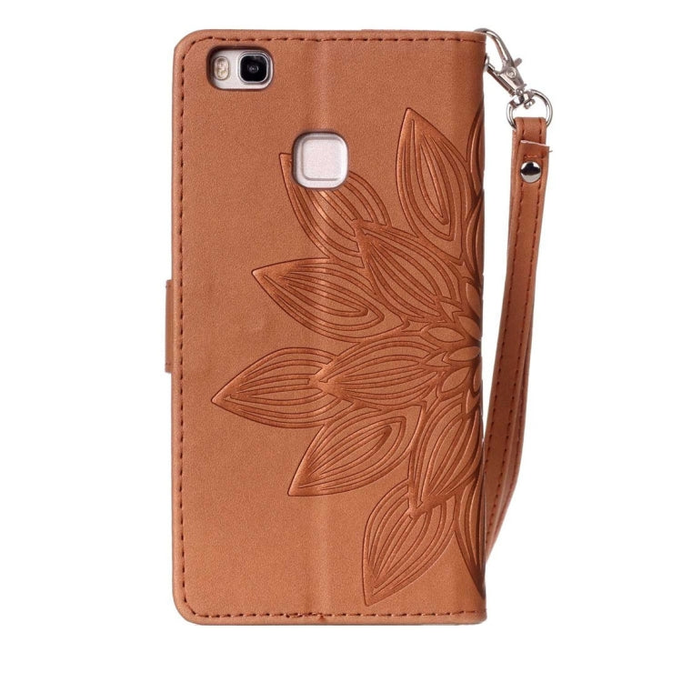 For Huawei P9 Lite Crazy Horse Texture Half Flower Printing Horizontal Flip Leather Case with Holder & Card Slots & Wallet & Lanyard