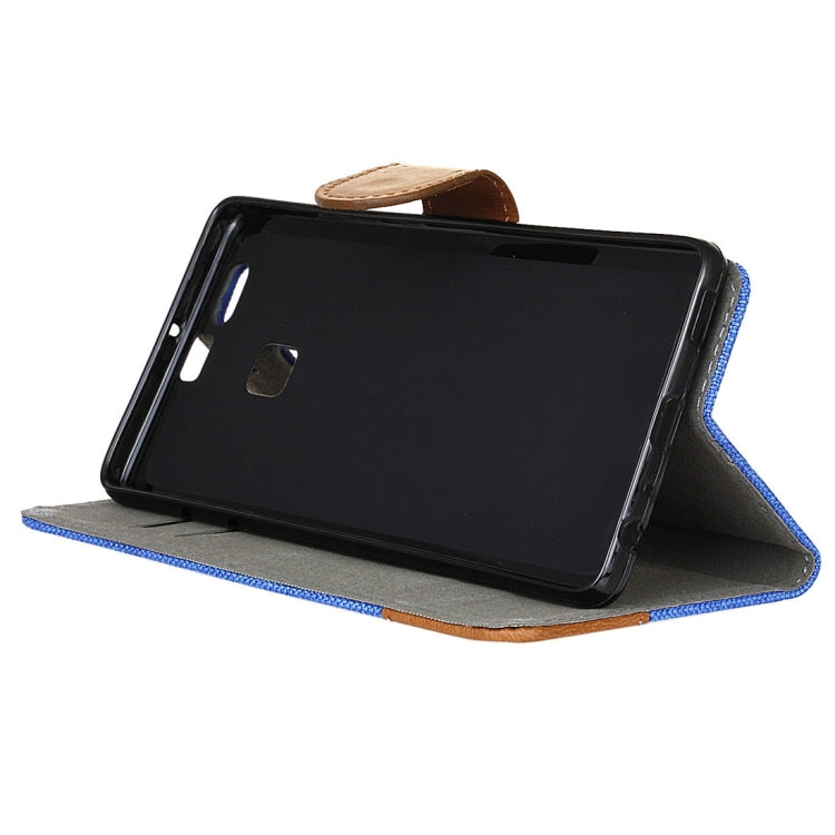 For Huawei P9 Denim Texture Horizontal Flip Leather Case with Holder & Card Slots
