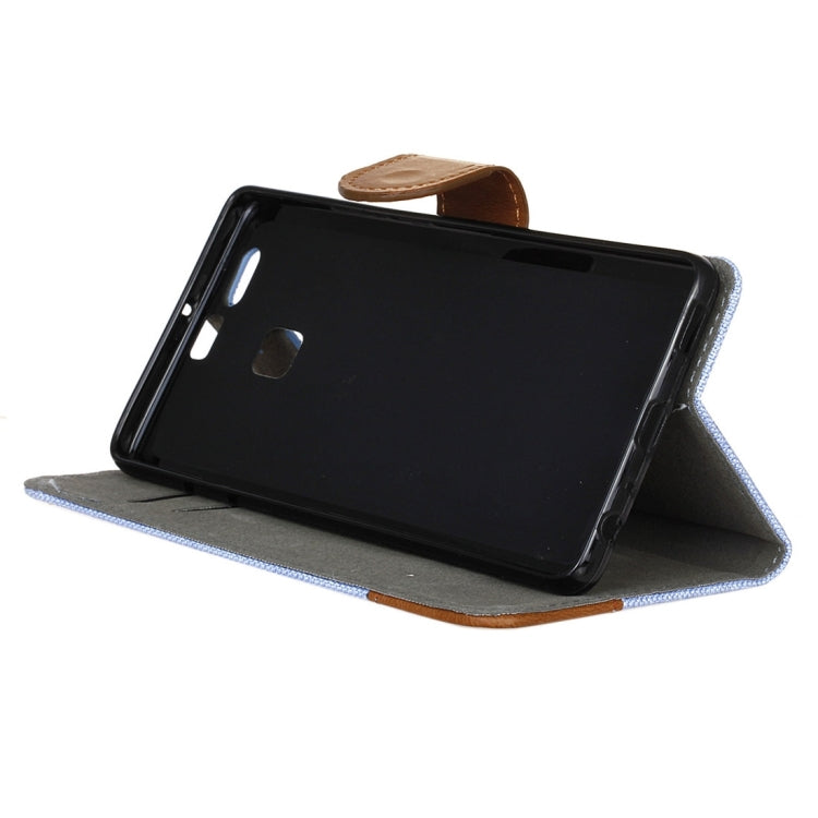 For Huawei P9 Denim Texture Horizontal Flip Leather Case with Holder & Card Slots