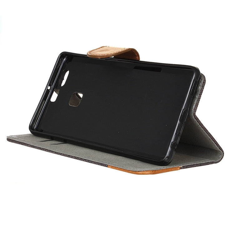 For Huawei P9 Denim Texture Horizontal Flip Leather Case with Holder & Card Slots