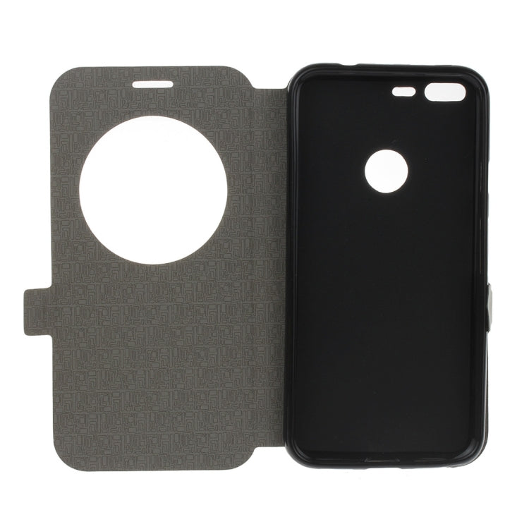 For Google Pixel XL Horizontal Flip Leather Case with Call Display ID & Holder
