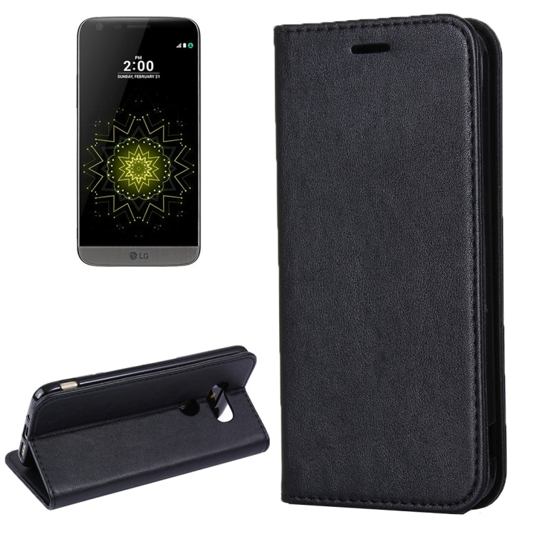 For LG G5 Lambskin Texture Horizontal Flip Magnetic Leather Case with Holder and Card Slot