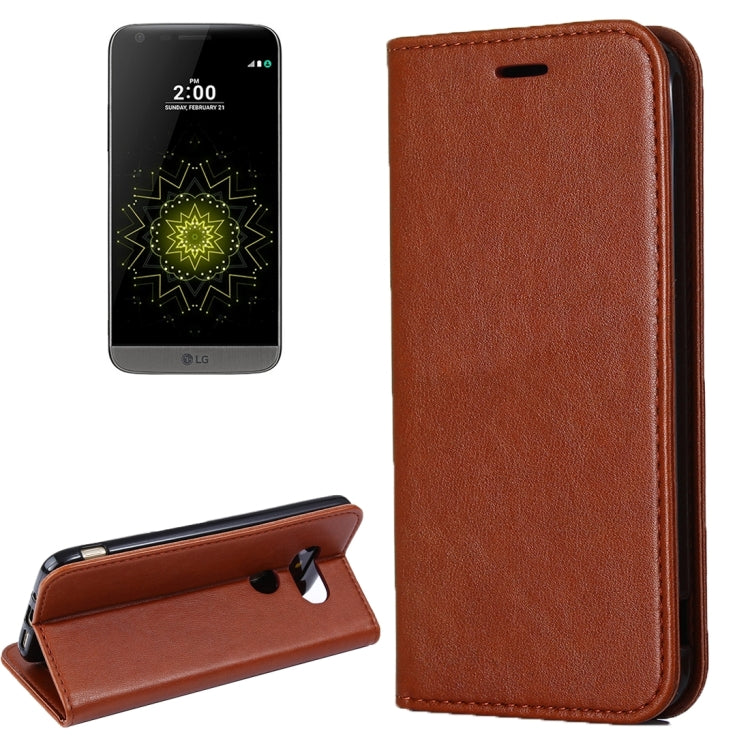 For LG G5 Lambskin Texture Horizontal Flip Magnetic Leather Case with Holder and Card Slot
