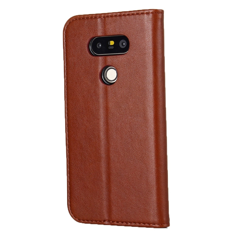 For LG G5 Lambskin Texture Horizontal Flip Magnetic Leather Case with Holder and Card Slot