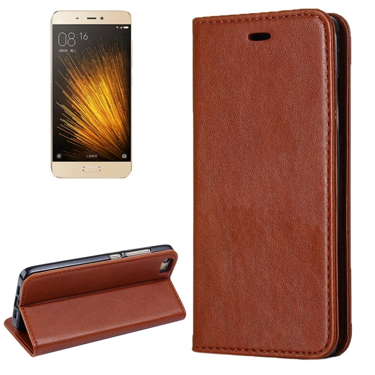 For Xiaomi Mi 5 Lambskin Texture Horizontal Flip Magnetic Leather Case with Holder and Card Slot