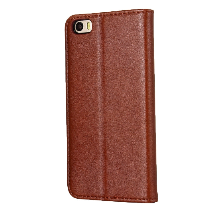 For Xiaomi Mi 5 Lambskin Texture Horizontal Flip Magnetic Leather Case with Holder and Card Slot