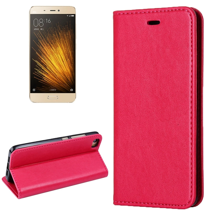 For Xiaomi Mi 5 Lambskin Texture Horizontal Flip Magnetic Leather Case with Holder and Card Slot