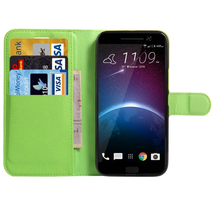 For HTC 10 Litchi Texture Horizontal Flip Leather Case with Holder & Card Slots & Wallet