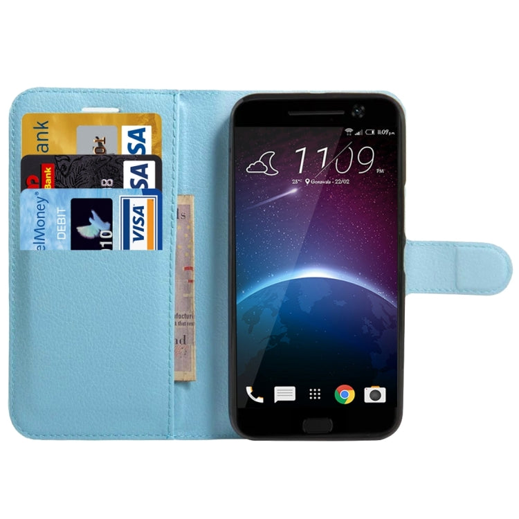For HTC 10 Litchi Texture Horizontal Flip Leather Case with Holder & Card Slots & Wallet