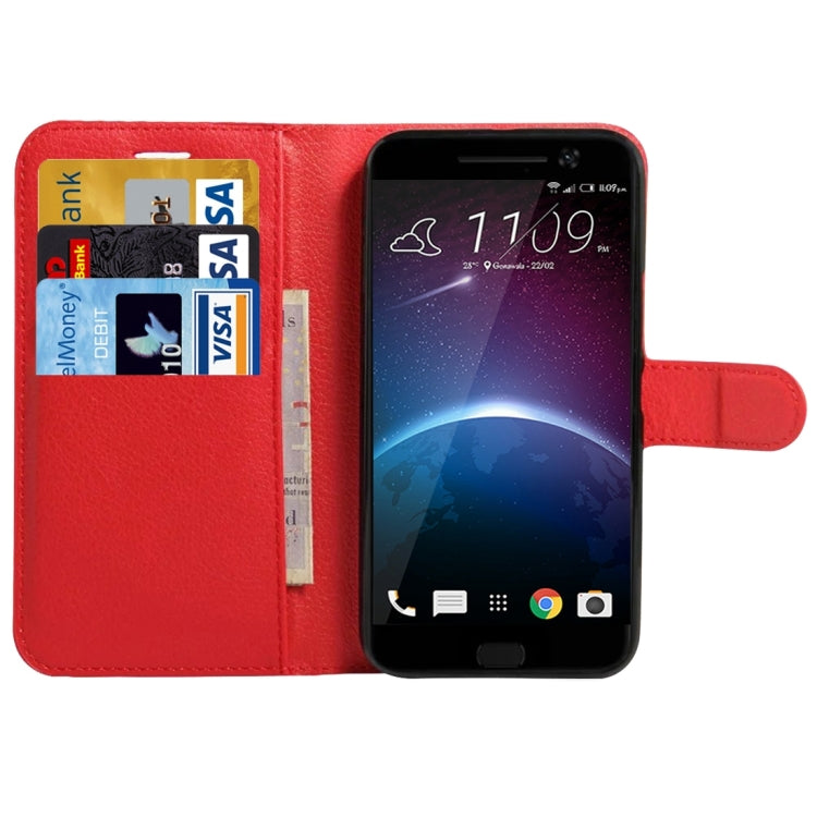 For HTC 10 Litchi Texture Horizontal Flip Leather Case with Holder & Card Slots & Wallet