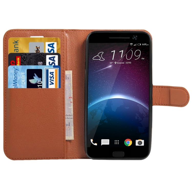 For HTC 10 Litchi Texture Horizontal Flip Leather Case with Holder & Card Slots & Wallet