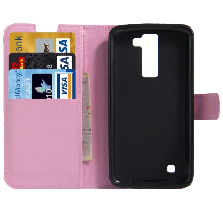 For LG K8 Litchi Texture Horizontal Flip Leather Case with Holder & Card Slots & Wallet