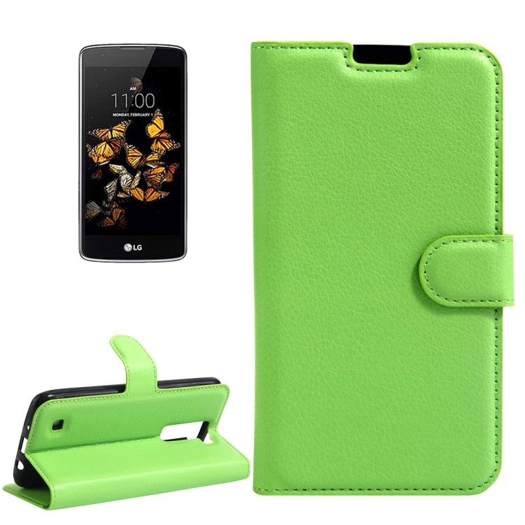 For LG K8 Litchi Texture Horizontal Flip Leather Case with Holder & Card Slots & Wallet