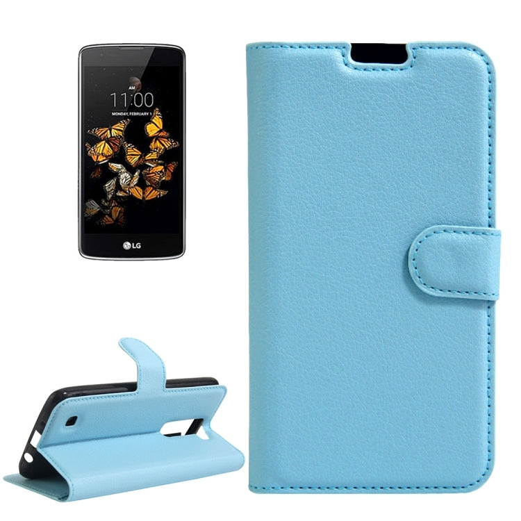 For LG K8 Litchi Texture Horizontal Flip Leather Case with Holder & Card Slots & Wallet
