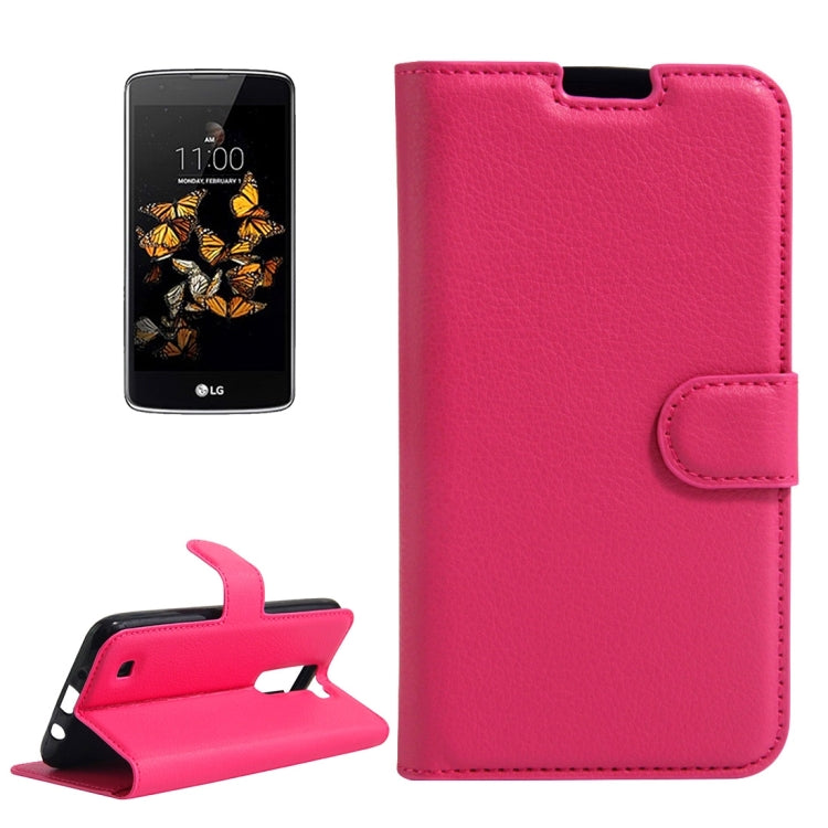For LG K8 Litchi Texture Horizontal Flip Leather Case with Holder & Card Slots & Wallet