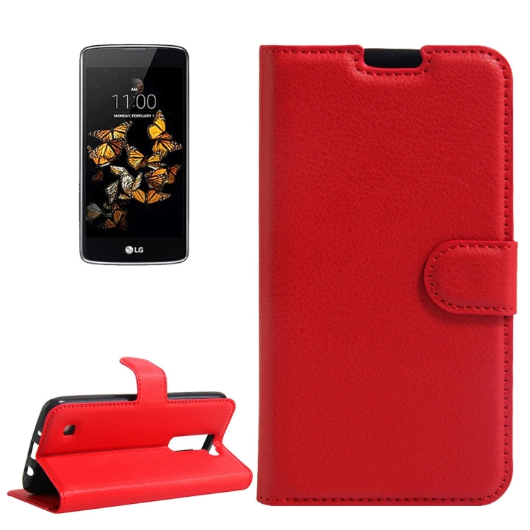 For LG K8 Litchi Texture Horizontal Flip Leather Case with Holder & Card Slots & Wallet
