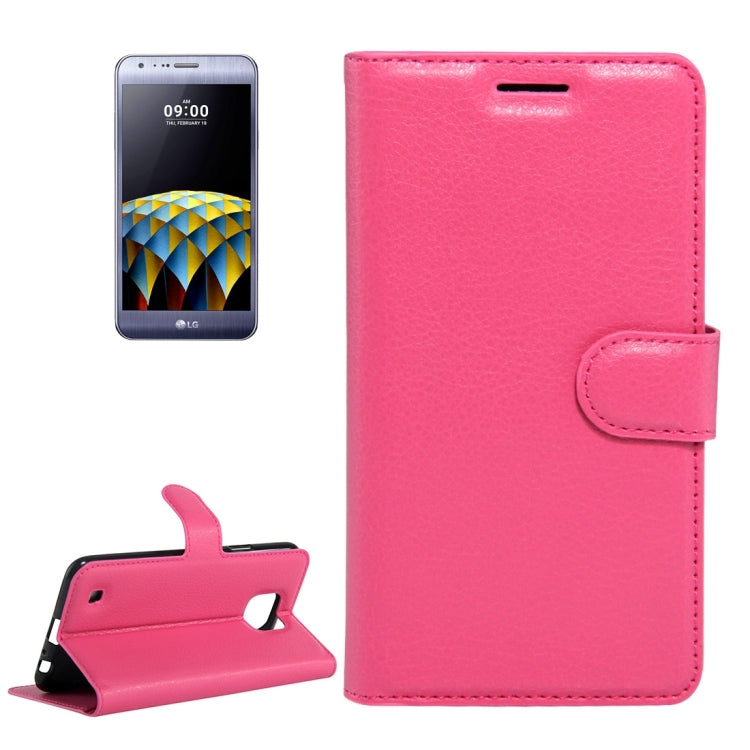 For LG X Cam Litchi Texture Horizontal Flip Leather Case with Holder & Card Slots & Wallet