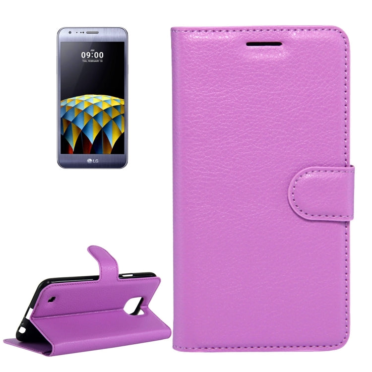 For LG X Cam Litchi Texture Horizontal Flip Leather Case with Holder & Card Slots & Wallet