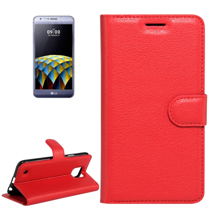 For LG X Cam Litchi Texture Horizontal Flip Leather Case with Holder & Card Slots & Wallet