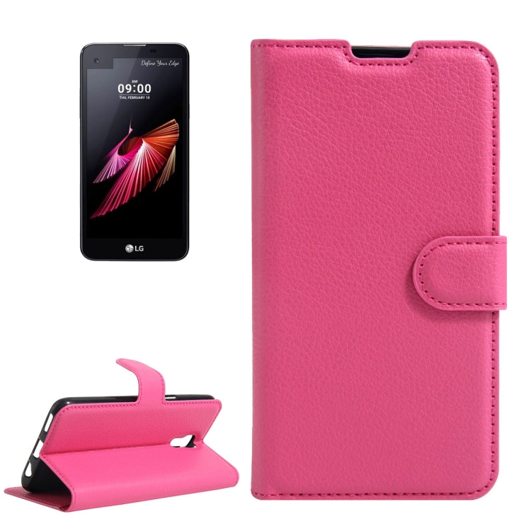 For LG X Screen Litchi Texture Horizontal Flip Leather Case with Holder & Card Slots & Wallet