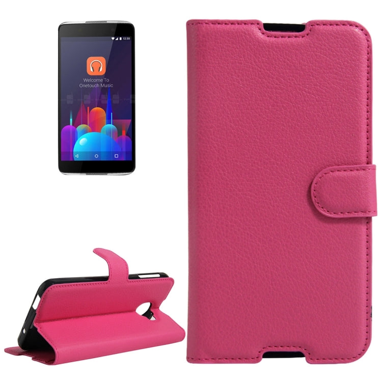 Alcatel TCL idol 4S Litchi Texture Horizontal Flip Genuine Leather Case with Holder & Card Slots & Wallet