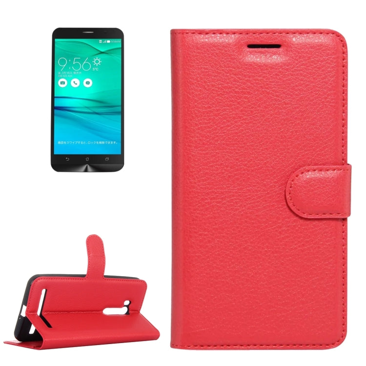 For ASUS Zenfone Go TV / ZB551KL Litchi Texture Horizontal Flip Genuine Leather Case with Holder & Card Slots & Wallet