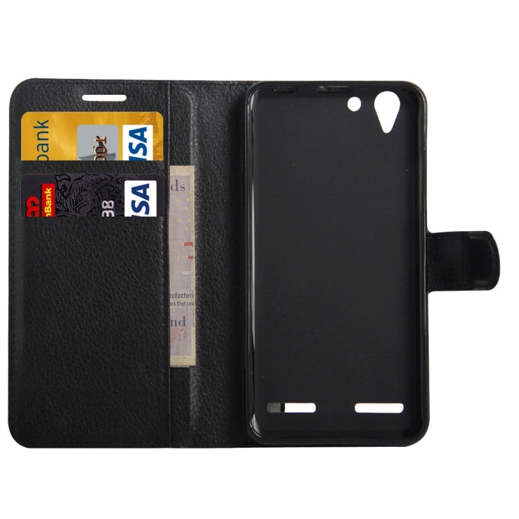 For Lenovo VIBE K5 Litchi Texture Horizontal Flip Genuine Leather Case with Holder & Card Slots & Wallet